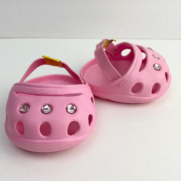 Buildabear Pink Rhinestones Teddy Crocs 